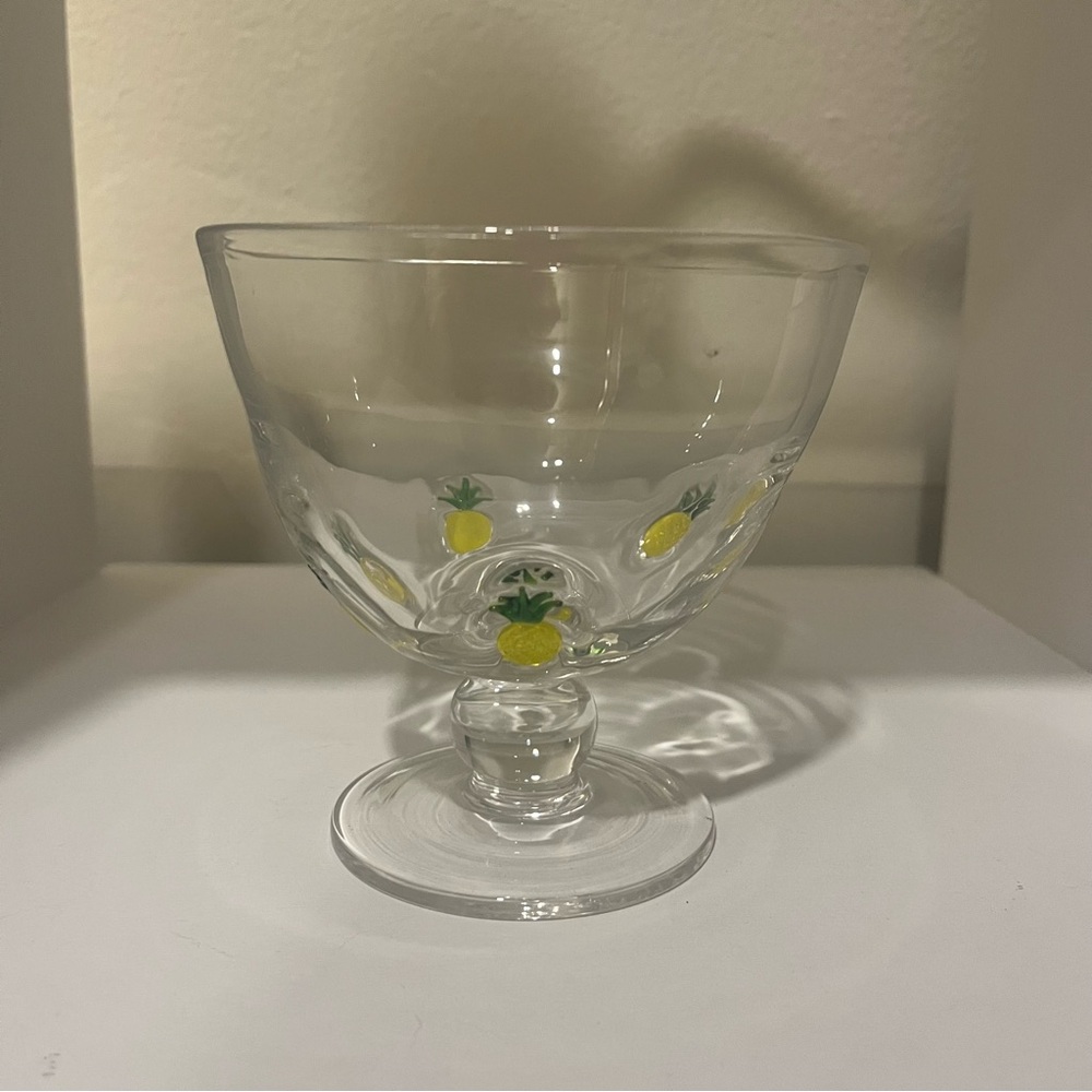 Rare Anthropologie pineapple icon coupe glass / dessert bowl